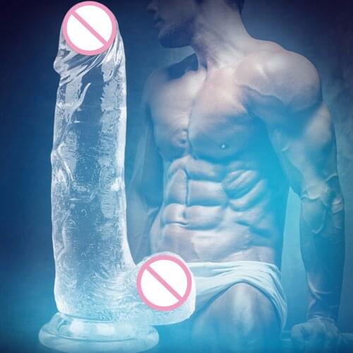 Suction Cup Dildo Big Dick Realistic Penis Sex Toy for Adult Transparent Erotic Soft TPE Anal G-spot Orgasm Sex Toys for Woman