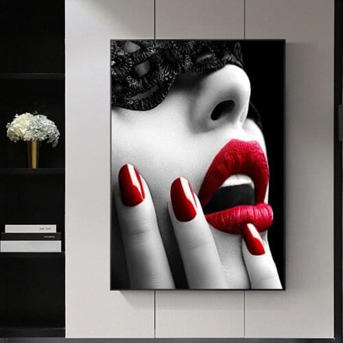 Sexy Lips African Nude Woman Canvas Art Posters And Prints Modern Girls Canvas Paintings On The Wall Art Pictures Home Decor