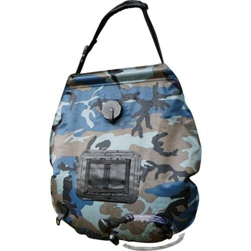 20L Outdoor Camping Solar Shower Bags Hiking Heating Camping Shower Portable Camouflage Shower Bag Hose Camping Equipment