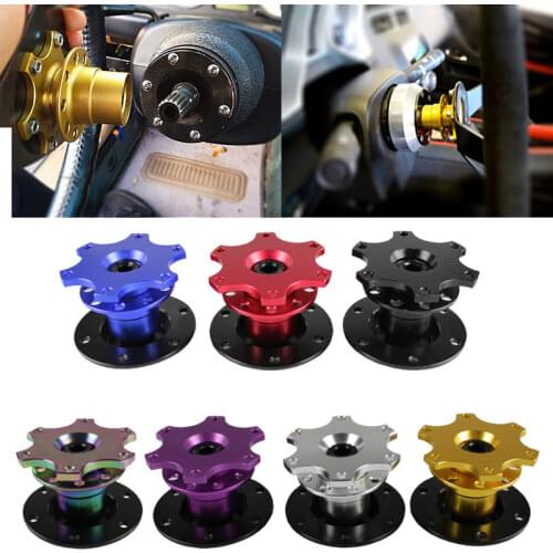 Universal Aluminum Steering Wheel Quick Release Hub Boss Kit Wheel Hub Adapter CA0011-BL For 6 hole Steering Wheel Hub