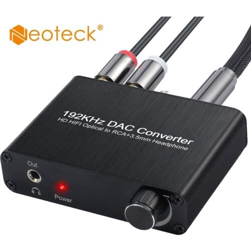 Neoteck 5.1CH Audio Decorder Optical Coaxial 5.1CH For AC3 Sound to 2.0CH Analog Adapter Converter RCA 3.5mm Jack Output For DVD