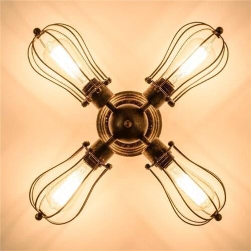 Vintage Industrial Ceiling Light Retro Iron Bronze Lamp Ceiling Simple Light Fixture For Living Room luminaire lustre