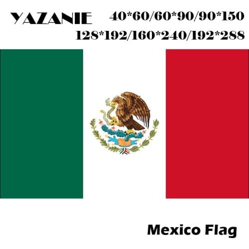 YAZANIE 60*90cm/90*150cm/120*180cm/160*240 Mexico Flag Mexican Country Indoor Outdoor Banner Grommets World Country Custom Flag