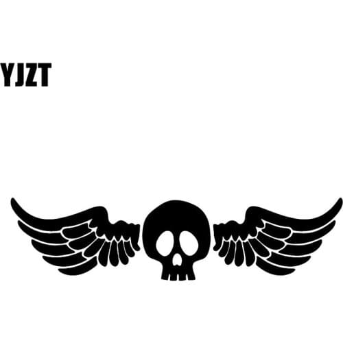 YJZT 16.8X4.2CM SKULL WITH WINGS Funny Car Whole Body Decoraiton Sticker Vinyl Decal C25-0910