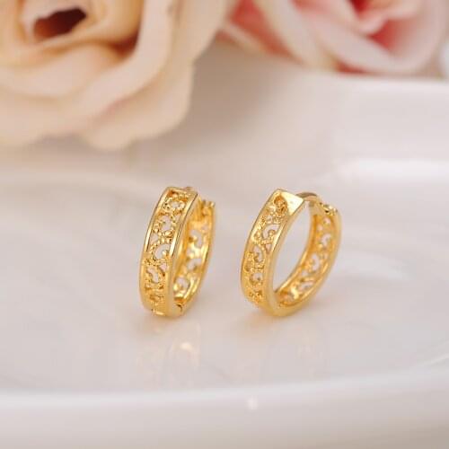 Cheapest Hoop Earring Girls Dubai Gold Jewellery Turkish Egyptian Algeria Indian Moroccan Saudi Gold Jewelry Earring