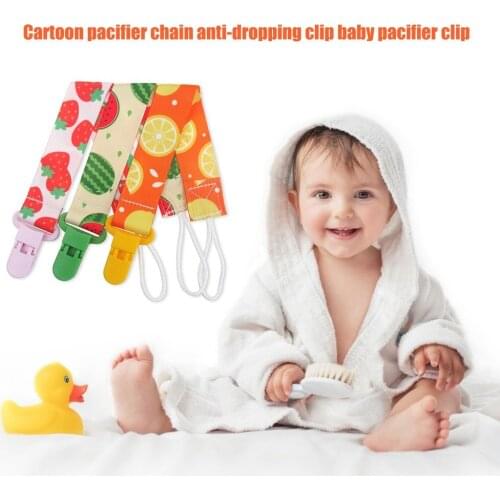 3 Pcs/Set Baby Pacifier Clip Pacifier Chain Dummy Clip Nipple Holder for Baby Cartoon Print Child Pacifier Clips Soother Holder