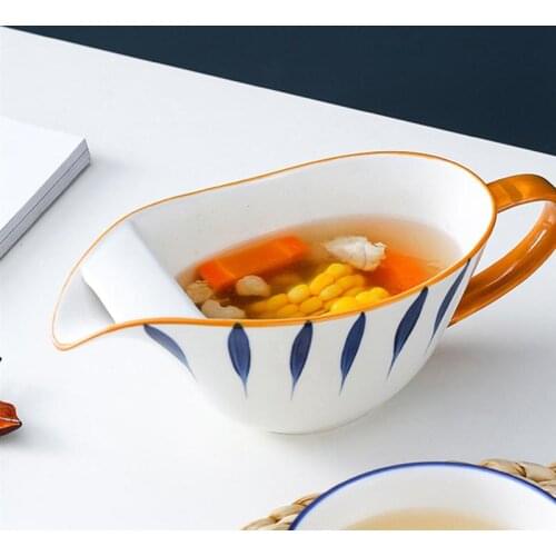 450ml Ceramics Gravy Oil Soup Fat Separator Pot Grease Oiler Filter Strainer Skimmer Oil Trap Kitchen Gadgets