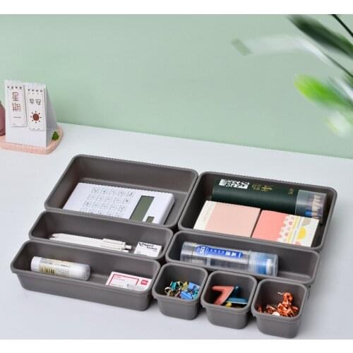 8PCS Drawer Storage Box Combinable Organizer Tableware Compartment Storage Kitchen Cupboard Jewelry Makeup Desk Drawer Organizer