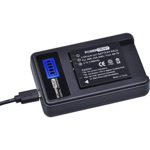 1Pcs 1700mAh CGA-S005 CGA S005 CGAS005 Batteries + LCD USB Charger for PANASONIC DMW-BCC12 DMC-FX8 FX9 FX10 FX12 FX50 FX150