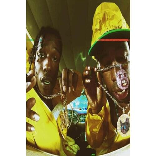 B017 Tyler The Creator A$AP Rocky Hip Hop Rap Music Singer Silk Cloth Poster Art Bedroom Decoration