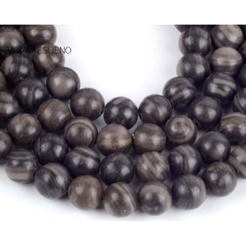 Natural Black Wood Jaspers Round Loose Beads For Jewelry Making 4-10mm Spacer Beads Fit Diy Bracelet Necklace Accessory 15