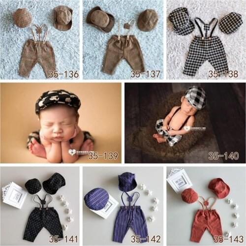 Baby Boy Gentleman Hat+Pants Photo Shoot Outfits Clothes Newborn Photography Props Infant fotografia Accessories foto Costume