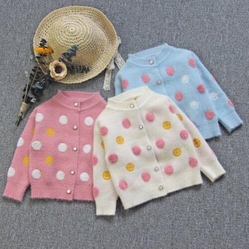 Childrens sweater 2019 Korean autumn new baby sweater knitted cute mink girl coat girl round neck fashion sweater