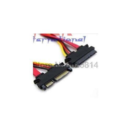 By dhl or ems 100pcs SATA Extender Cable 22Pin Male to Female 7+15 Pin Serial ATA SATA Data Power Combo Extension Cables Cord