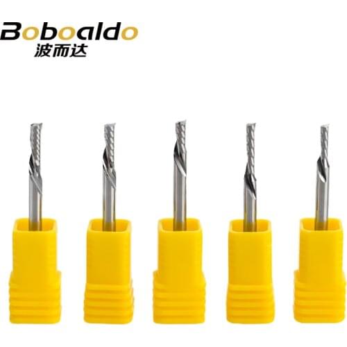 2Pcs 3.175mm Down Cutter Left Spiral Bit CNC Router Tool AAA Series One Flute acrylic Aluminum carving frezer endmill