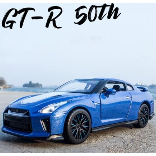 1:32 Nissan GTR R35 50th Anniversary Diecasts & Toy Vehicles Metal Toy Car Model High Simulation Pull Back Collection Kids Toys