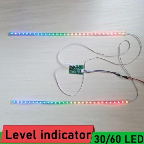 30 60 LED Music Level Indicator Audio Spectrum Dual flexible light bar display Voice Control + Remote for mp3 POWER Amplifier