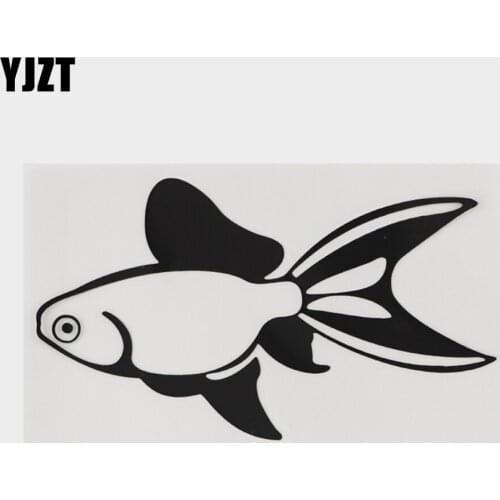 YJZT 15.5CM×9.1CM Personality Goldfish Vinyl Decal Car Sticker 18A-0091