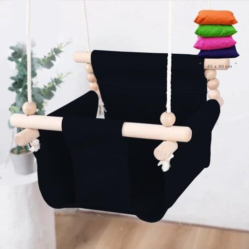 Baby swing chair canvas hanging wooden child baby Rocker toy safety spring outdoor swing chair toy child