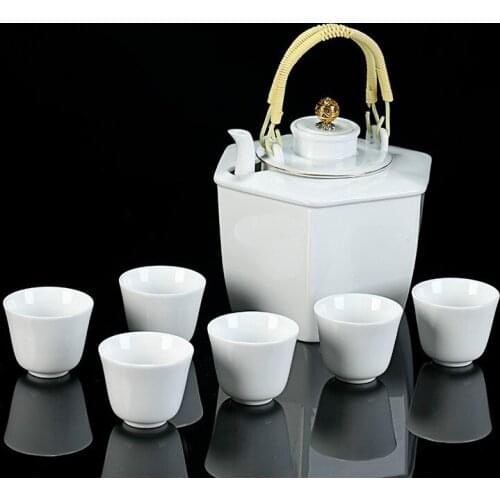 Ceramic Liquor Glass Set in Chinese Antique Style Wind Liquor Divider Wine Warmer Wine-Warmer Wine Set Wine Pot Wine Liquor