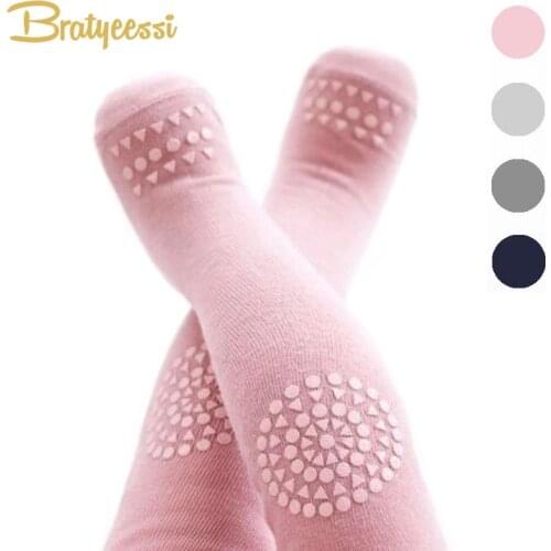 Fashion Cotton Children Tights for Girls Boys Anti Slip Crawl Kids Pantyhose Knee Protector Baby Tights for Newborn to 4 Years