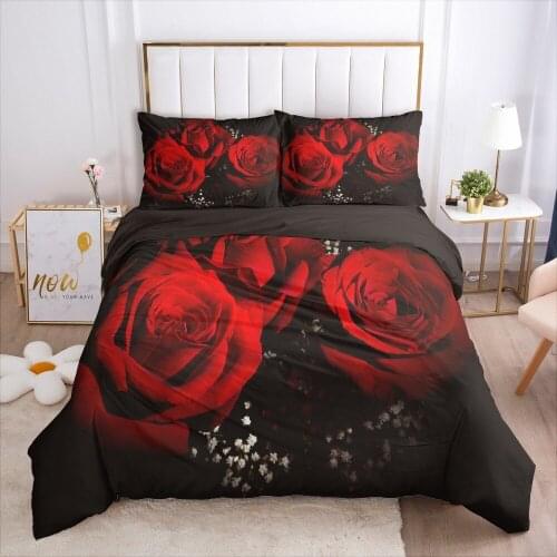3D Bed Linen Set Flower Designer Duvet Cover Set Bedding Sets Quilt Covers and Pillow cases King Queen Full Size Home Textile