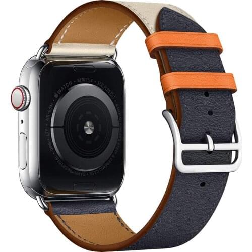 Leather Strap for Apple watch band 44mm 40mm 38mm 42mm Single tour Watchband Bracelet iWatch Series 5 3 4 6 SE Accessories