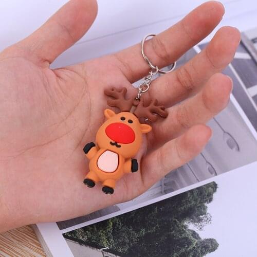 Creative Christmas Soft Keychain Pendant Xmas Tree Decoration Elderly Snowman Epoxy Doll Merry Christmas Decor For Home 2021