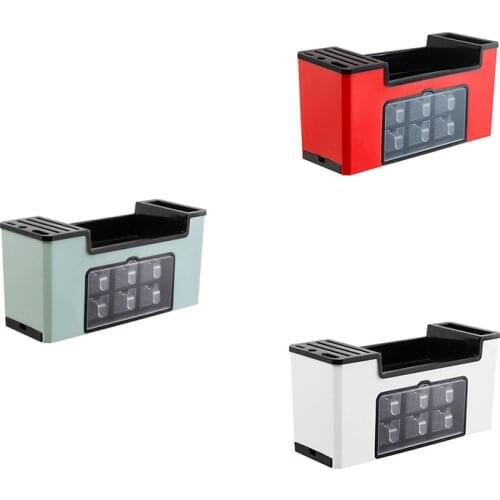 Kitchen Supplies Organizer Rack Multi-Function Spice Storage Box Condiment Bottle Storage Rack Knife Holder Shelf