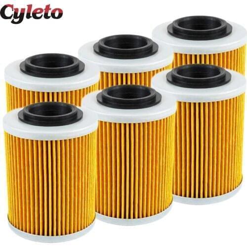 2/4/6 Pcs Cyleto Motorcycle Oil Filter for BRP Bombardier DS650 Baja DS 650 Outlander Max 330 400 650 800 2x4 4x4 HO EFI XT