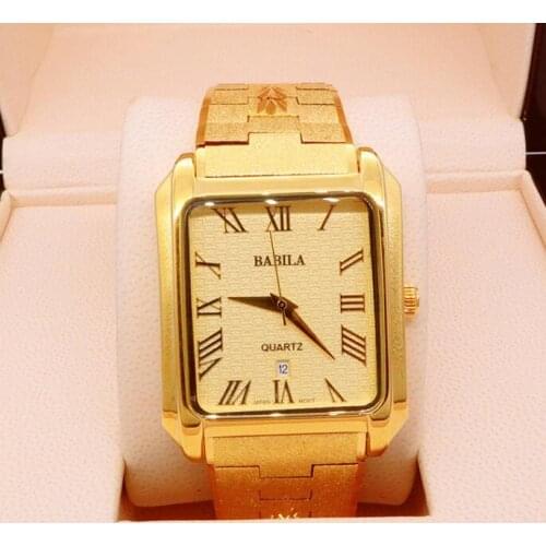 2021 new design men watch 18K gold waterproof watch stainess steel square big dial luxury high quality causal