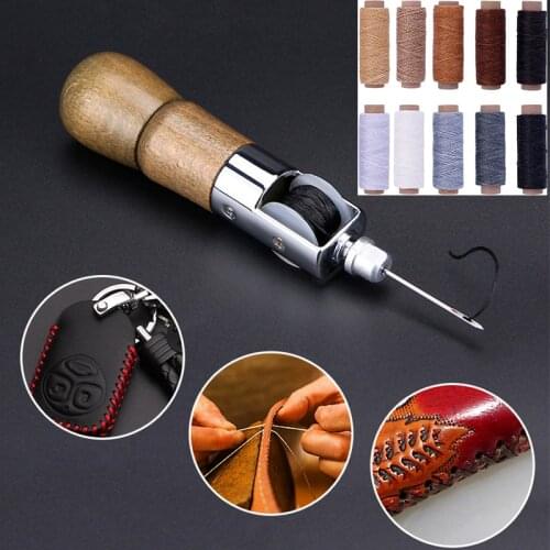 Leather Sewing Awl Thread Kit Manual Sewing Machine Speedy Stitcher Leather Craft Stitching Shoemaker Canvas Repair Tool