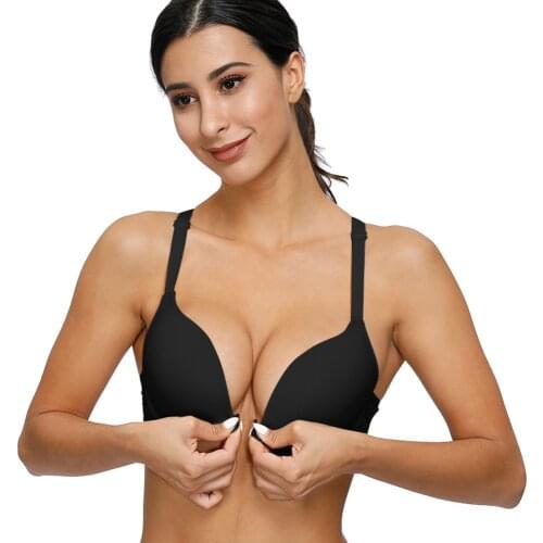 New Front Closure Thin Padded Cup 1/2 Push Up Women Strength Lace Y-line Sexy Bras For Women EU US UK Size Standard Underwire