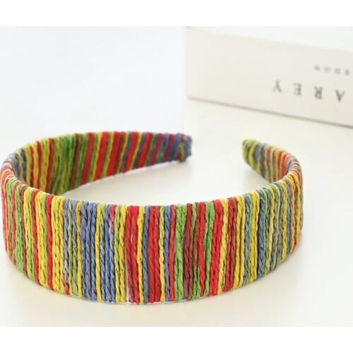 New Solid Color Headband Knot Hair Hoop For Women Simple Cotton Fabric Cross Pearl Girls Hairband Accessories