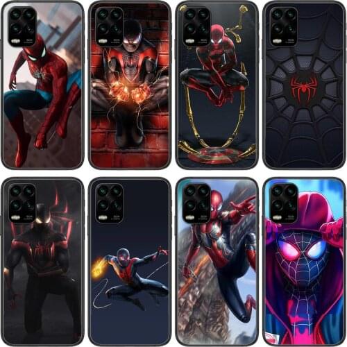 Spider-Man cartoon Phone Case For XiaoMi Redmi Note 10 9S 8 7 6 5 A Pro T Y1 Anime Black Cover Silicone Back Pre
