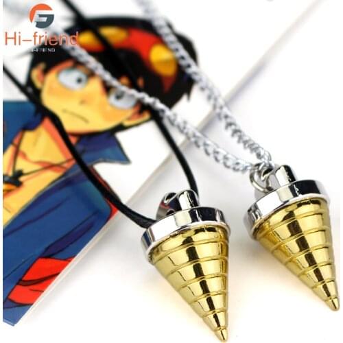 Tengen Toppa Gurren Lagann Necklace Tengentoba Gulenlagan Core Drill Pendant Necklace for Women Man Cosplay Props Gift