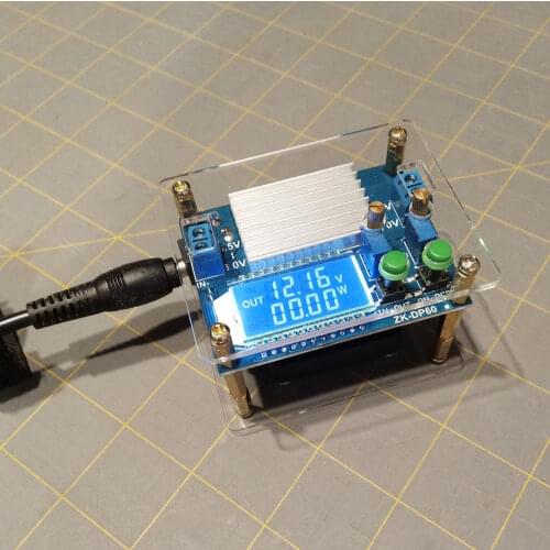 Buck-Boost Power Supply Module Step Up Down Converter 60W High-Power Adjustable LCD Display With Fan and Acrylic Shell