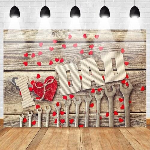 Celebration Festival for Dad Backdrop Happy Fathers Day Photo Background for Photography Wrench Love Day Party Theme Backdrops