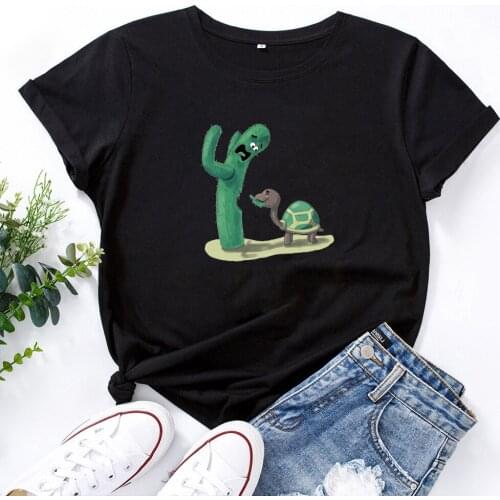 Simple and Fun Women T Shirt Fashion cute cartoon Pattern Camiseta Mujer Short Sleeves Personalized TShirts Woman