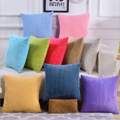 Drop Ship Candy Color Corduroy Pillow Cover Home Decor Cushion Cover Decorative pillowcase pillowsham Lumber Pillow