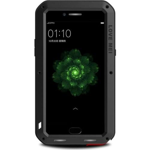 LOVEMEI Luxury Dirt-resistant Anti-knock Metal Aluminum Cases Cover with Gorilla Glass for OPPO R9s Plus Heavy Duty Protection