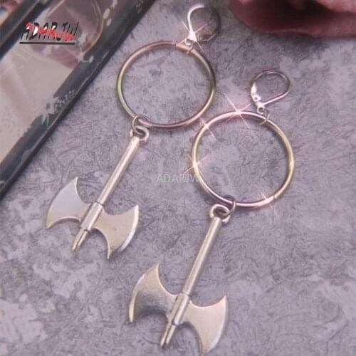Goth Battle Axe Earrings Classic Eardrop Big Warrior Fashion Punk Statement Jewellery Charm Women Men Gift Gothic Mystical