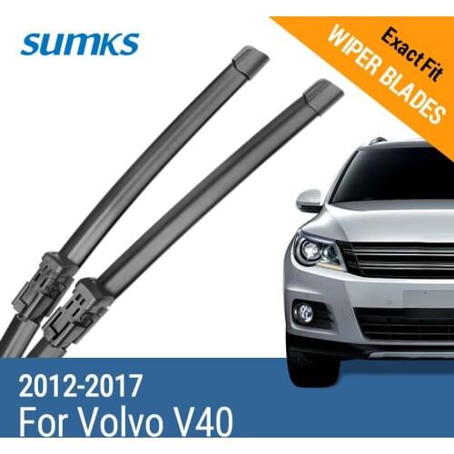 SUMKS Wiper Blades for Volvo V40 26"&19" Fit Push Button Arms 2012 2013 2014 2015 2016 2017