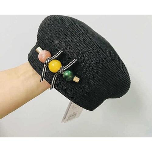 New Spring Summer Cute Straw Beret Hats For Women Retro Painter Hat Casual Fashion Sun Hat Catwalk Custom Hat Peaky Blinders