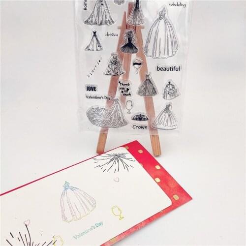 Hot selling wedding dress transparent clear stamp / silicone seal roller stamp DIY scrapbook album / card production