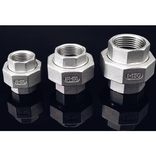 1/4" 3/8" 1/2" 3/4" 1-1/4" 1-1/2" 2" BSP Female Male Thread 304 Stainless Steel Live Joint Coupling Union Connector Pipe Fitting