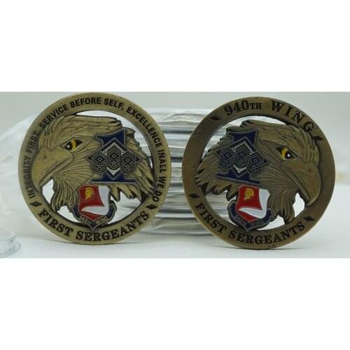 USA Army CUT OUT U.S. Air Force 940th Wing First Sergeants Eagle Bronze Plated Souvenir Challenge Coin USAF Commemorative Gifts