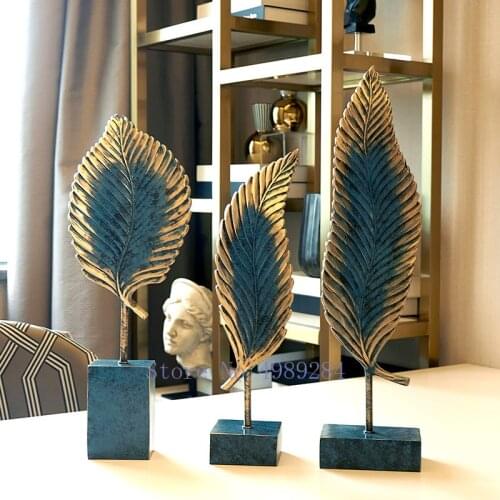 Creativity Resin Leaves Crafts Furnishings Artificial Plants Modern Home Living Room Decorations Miniature Figurines Decoration