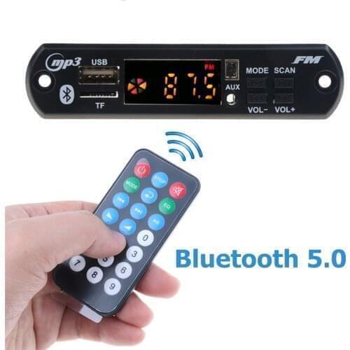 USB 3.5mm AUX Bluetooth FM Radio V5.0 Wireless Receiver MP3 Player 5V 12V Mp3 Decoder Board Module 1 Din Music Speaker Car Kit