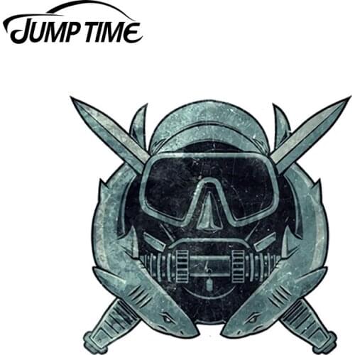 JumpTime 13 x 8.7cm For US Combat Diver Vintage Insignia Vinyl Car Sticker Windshield Occlusion Scratch Car Decoration Decals